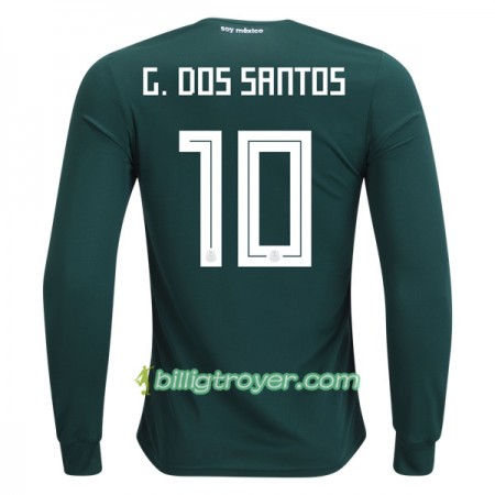 Billige Fotballdrakter Mexico G.Dos Santos 10 VM 2018 Hjemmedraktsett Langermet
